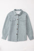 Lattice Texture Retro Flap Pocket Button Shacket